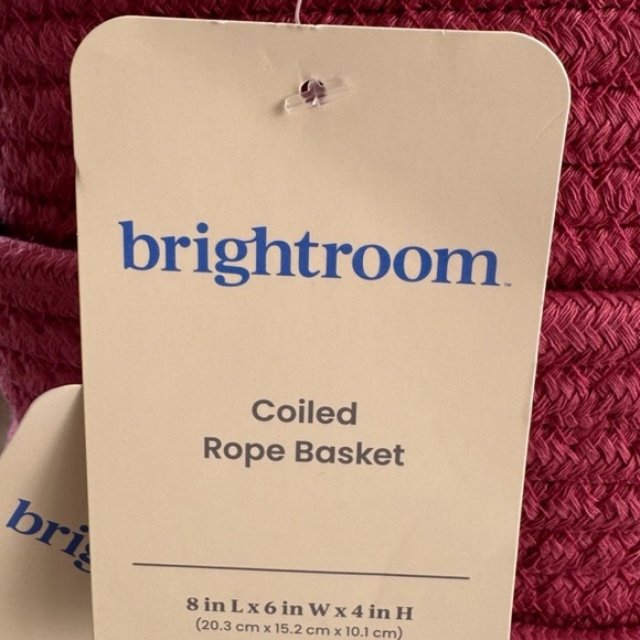 Set of 3 Brand New Pink Brightroom Coiled Rope Baskets | Storage Organizers - Picture 3 of 4